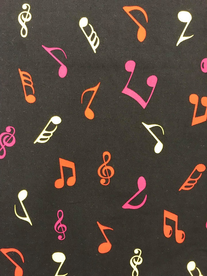 Cotton Poplin Multi Musical Notes